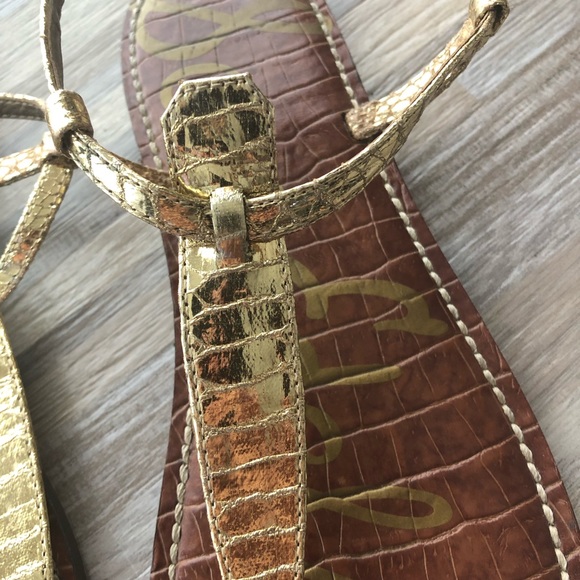 Sam Edelman Gigi Flat Gold Sandals Size 9.5 - Picture 6 of 8